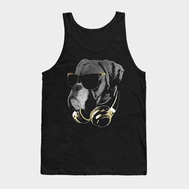 DJ Boxer Dog Bling Tank Top by Nerd_art